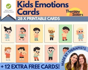 Kids Emotion Flash Cards | Children Affirmation, DBT Cards (Digital Download)