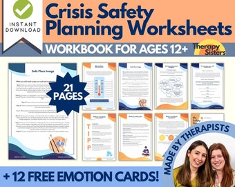 Trauma Crisis Safety Planning | Trauma Journal Printable CBT Anxiety Workbook Anger Management Therapy Self Care Journal Mental Health