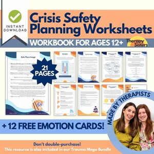 Trauma Crisis Safety Planning | Trauma Journal Printable CBT Anxiety Workbook Anger Management Therapy Self Care Journal Mental Health