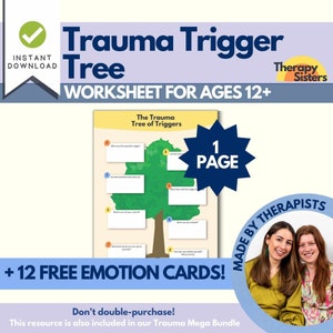 Caderno de trabalho de processamento de trauma/TEPT | Caderno de trabalho de ansiedade para TCC para impressão do diário de trauma Terapia de controle da raiva Diário de autocuidado Saúde mental