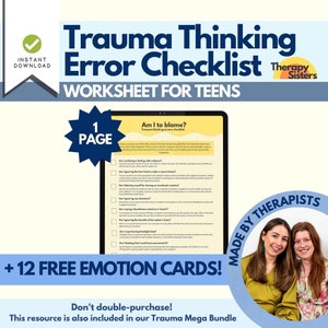 Caderno de trabalho de processamento de trauma/TEPT | Caderno de trabalho de ansiedade para TCC para impressão do diário de trauma Terapia de controle da raiva Diário de autocuidado Saúde mental