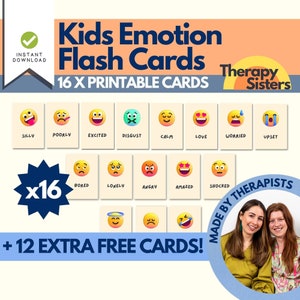 16 emotiekaarten voor kinderen | Tienertherapie Kaartenspel DGT-kaarten Counselinghulpmiddel Therapiehulpmiddel Psychologiehulpmiddel Schoolbegeleider CBT-kaarten DGT