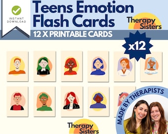 Teen Emotion Flashcards | Therapy Tool (Digital Download)