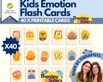 40 Kinder Emotionskarten | Teen Therapie Card Deck Counselling Tool Therapie-Resquisite-Psychologie-Tool Schul-Berater DBT-Karten CBT-Karten