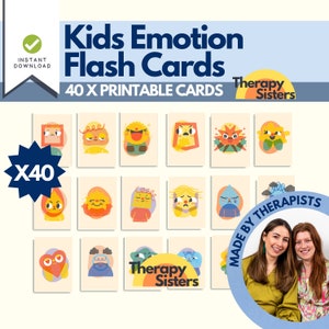 40 emotiekaarten voor kinderen | Kaartspel tienertherapie Counselinghulpmiddel Therapiehulpmiddel Psychologiehulpmiddel Schoolbegeleider DGT-kaarten CGT-kaarten