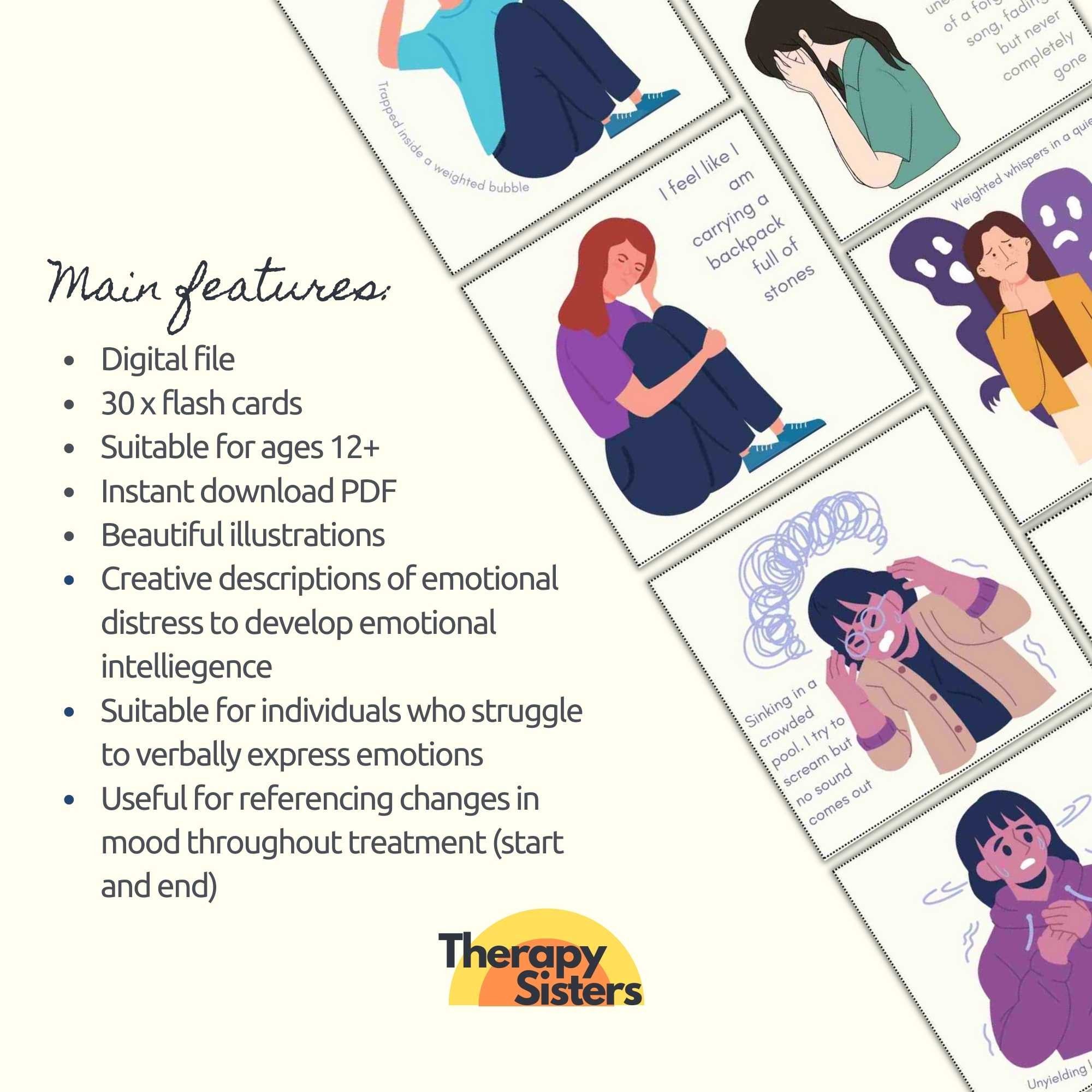 Picture of Depression Flash Cards | Depression, Self-esteem Building, Therapy ...