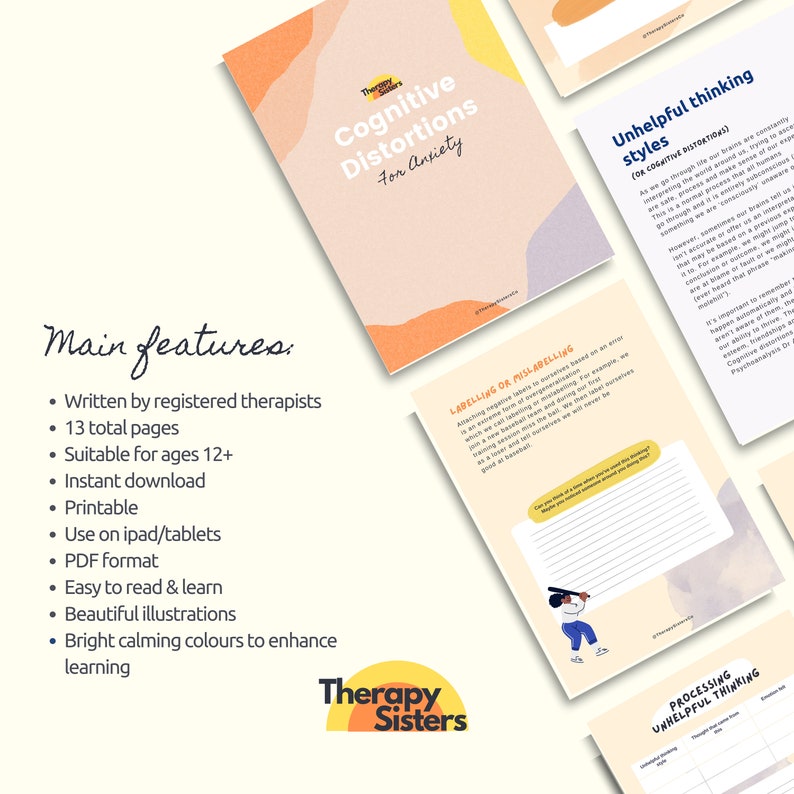 Cognitive Distortions Worksheets | Process Unhelpful Thinking Styles ...