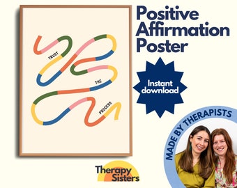 Positive Affirmation Poster | Growth Mindset vs Fixed Mindset Therapy Office Decor CBT Poster Counselor Office Decor Calm Down Corner Poster