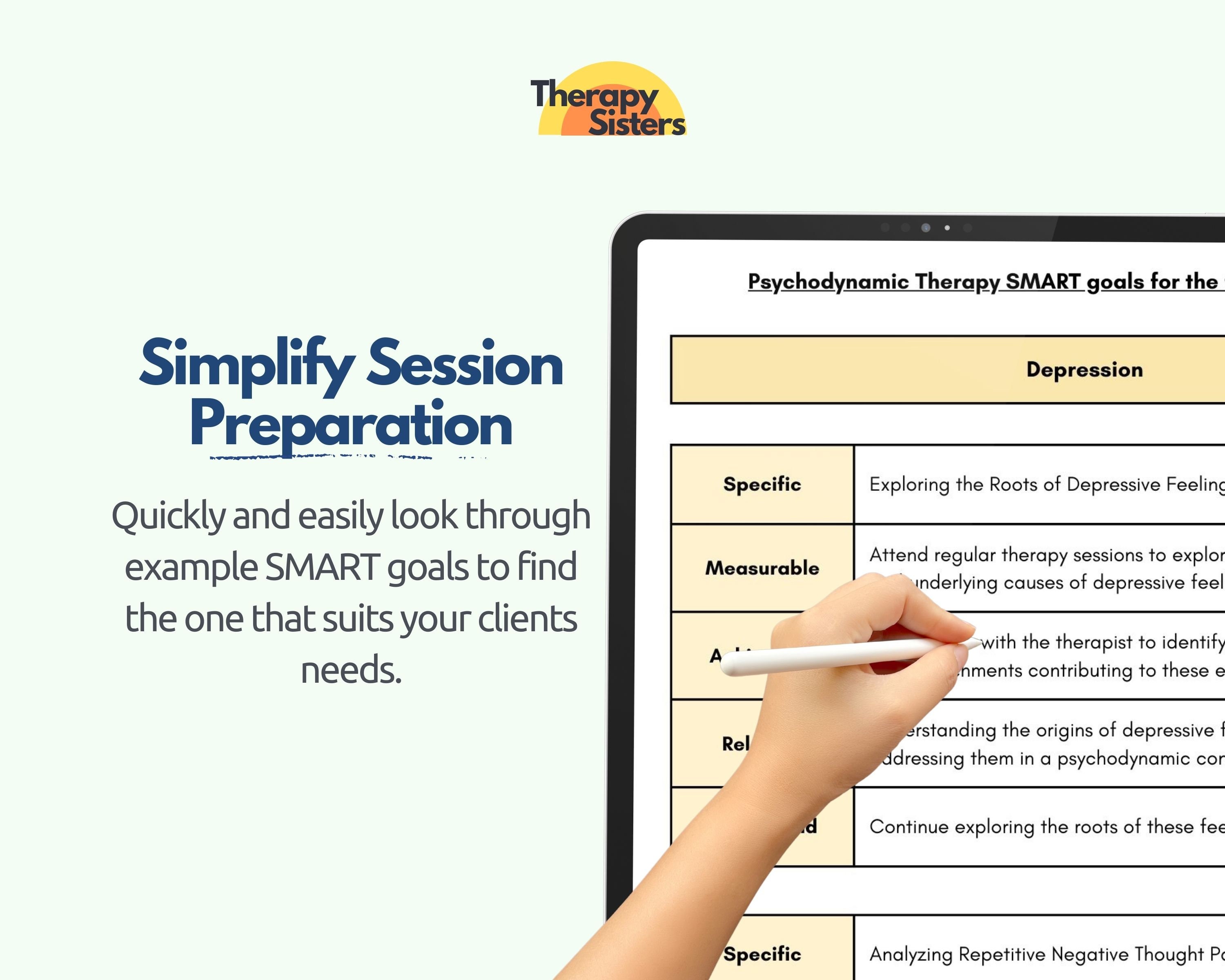 Psychodynamic Therapy SMART Goals for Grief Therapy Grief Workbook ...