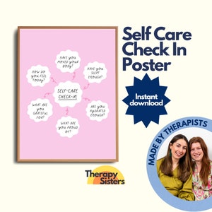 Self Care Therapy Office Decor Poster | Therapy Office Art Psychology Counselling Office Anxiety DBT Resource Feelings Poster CBT