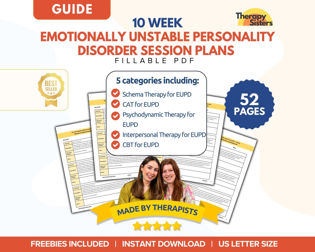 EUPD Therapy Session Plans | CBT, Schema, Psychodynamic (editable PDF ...