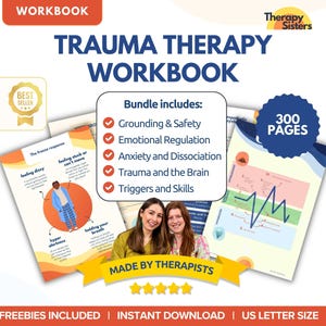 Paquete de libro de trabajo sobre terapia del trauma / TEPT complejo Libro de trabajo sobre TEPT Procesamiento del trauma Terapia de crisis