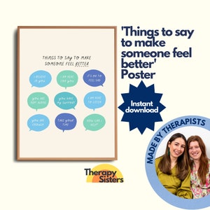Mental Health Therapy Office Decor Poster | Therapy Office Art Psychology Counselling Office Anxiety DBT Resource Feelings Poster CBT
