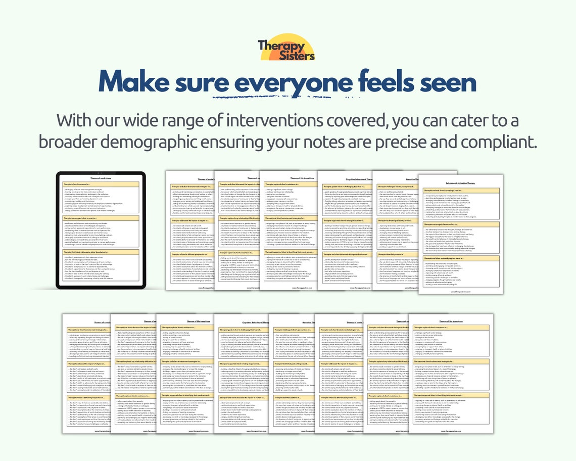 Therapy Progress Note Template | Therapy Documents Note Sentence ...