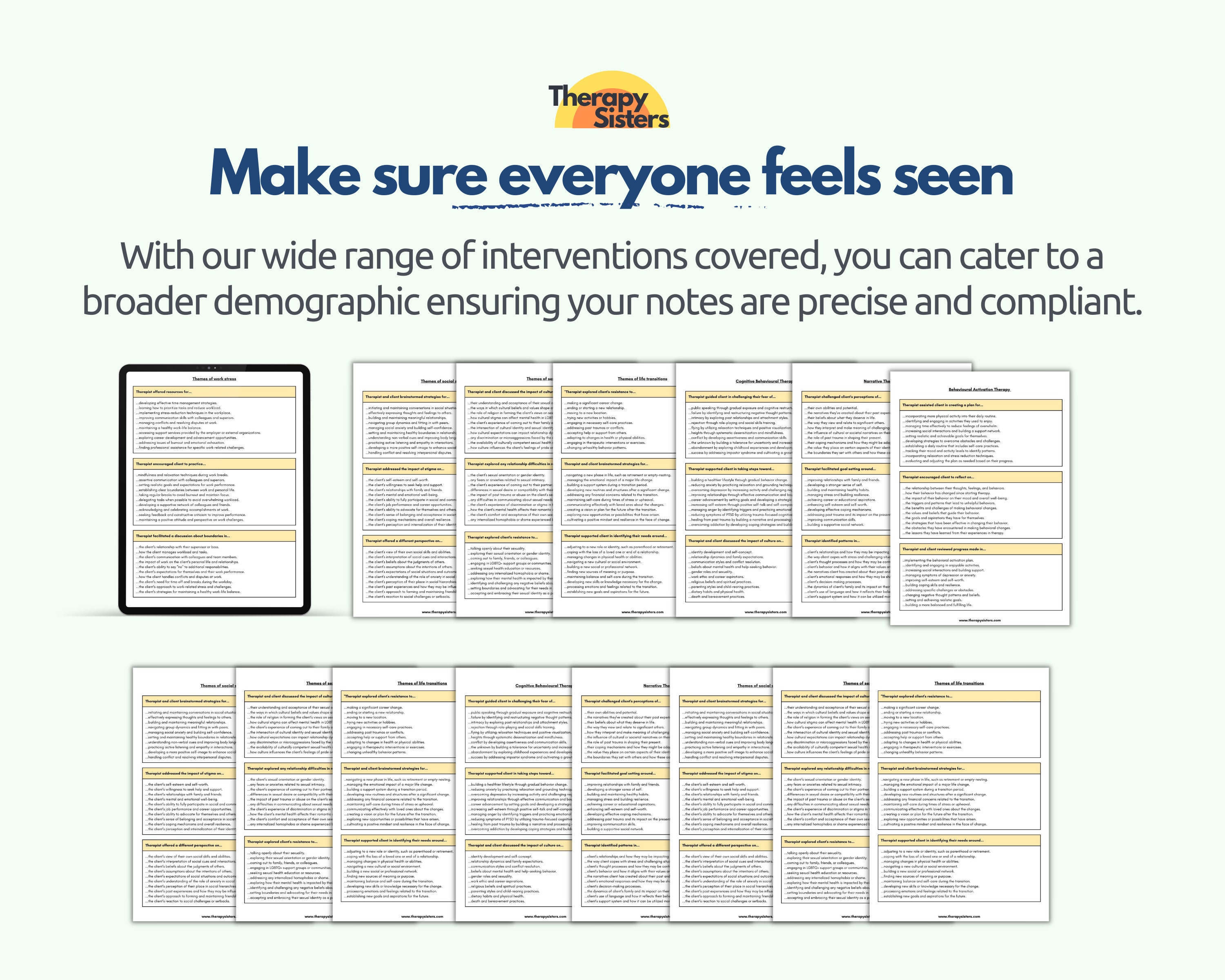 Therapy Progress Note Template | Therapy Documents Note Sentence ...