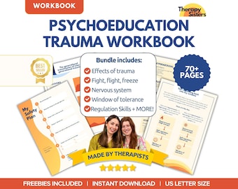 PTSD Psychoeducation Workbook | PTSD Workbook Trauma Response Worksheets Complex Trauma Window of Tolerance Nervous System