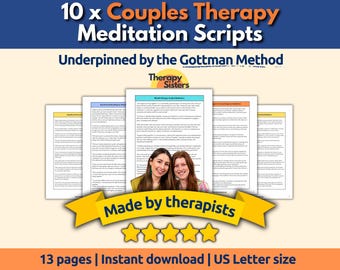 10 x Couples Therapy Guided Meditation Scripts | Couples Counselling Reacting and Responding Questions Marriage Counselling Gottman Method