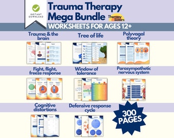 300 x Trauma Therapy Mega Bundle Worksheets | IFS Processing Narrative Therapy PTSD Worksheet Trauma Processing Trauma Infomed Care ACEs