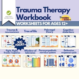 300 x Trauma Therapy Workbook | Trauma Healing Workbook, Adult Trauma Healing, Trauma Therapy, Life After Trauma Workbook, TF-CBT Workbook