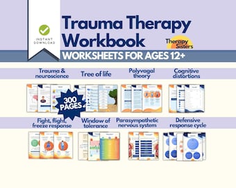 300 x Trauma Therapy Workbook | Trauma Healing Workbook, Adult Trauma Healing, Trauma Therapy, Life After Trauma Workbook, TF-CBT Workbook