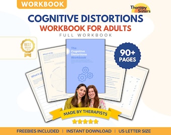 Quaderno di lavoro sulle distorsioni cognitive / Stili di pensiero inutili Errori di pensiero Schede di lavoro sulla terapia Psicologia Abilità di coping DBT Stampa CBT