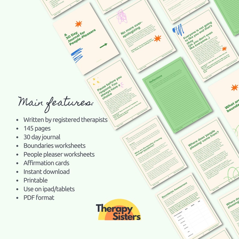 People Pleasing Workbook | Self Therapy Journaling Writing Prompts ...