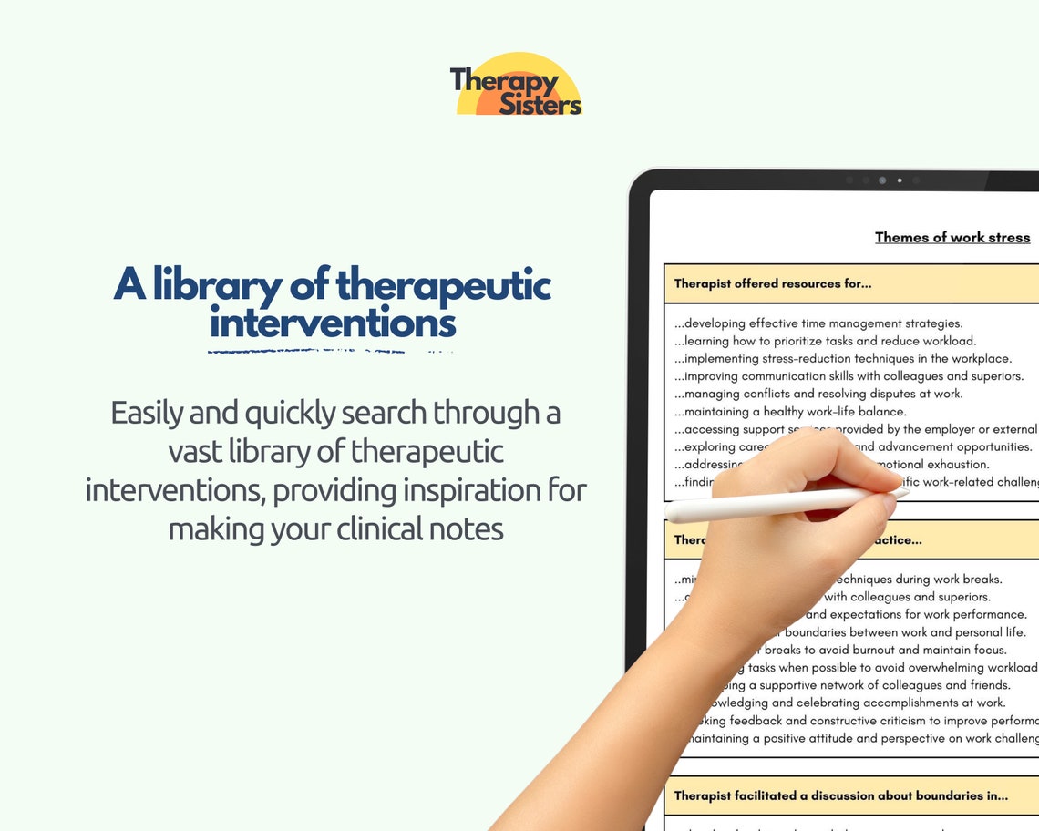 Therapy Progress Note Template | Therapy Documents Note Sentence ...