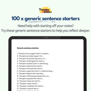 Therapy Progress Note Template | Therapy Documents Note Sentence ...