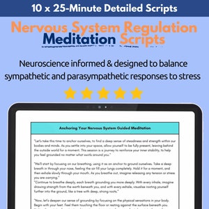 10 x 25 min Nervous System Regulation Guided Meditation Scripts | Polyvagal Theory Prefrontal Cortex Trauma Therapy Autonomic Nervous System