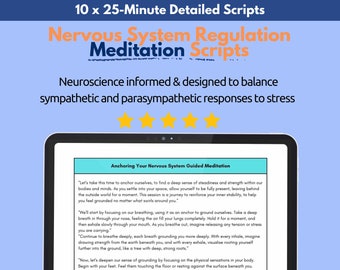 10 x 25 min Nervous System Regulation Guided Meditation Scripts | Polyvagal Theory Prefrontal Cortex Trauma Therapy Autonomic Nervous System