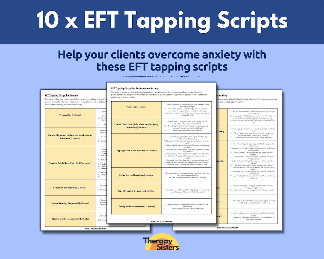 Eft tapping therapy scripts therapy tools therapy intervention