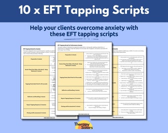 EFT Tapping Therapy Scripts | Therapy Tools Therapy Intervention Counselor Cheat Sheet Counselor Note Template Emotional Freedom