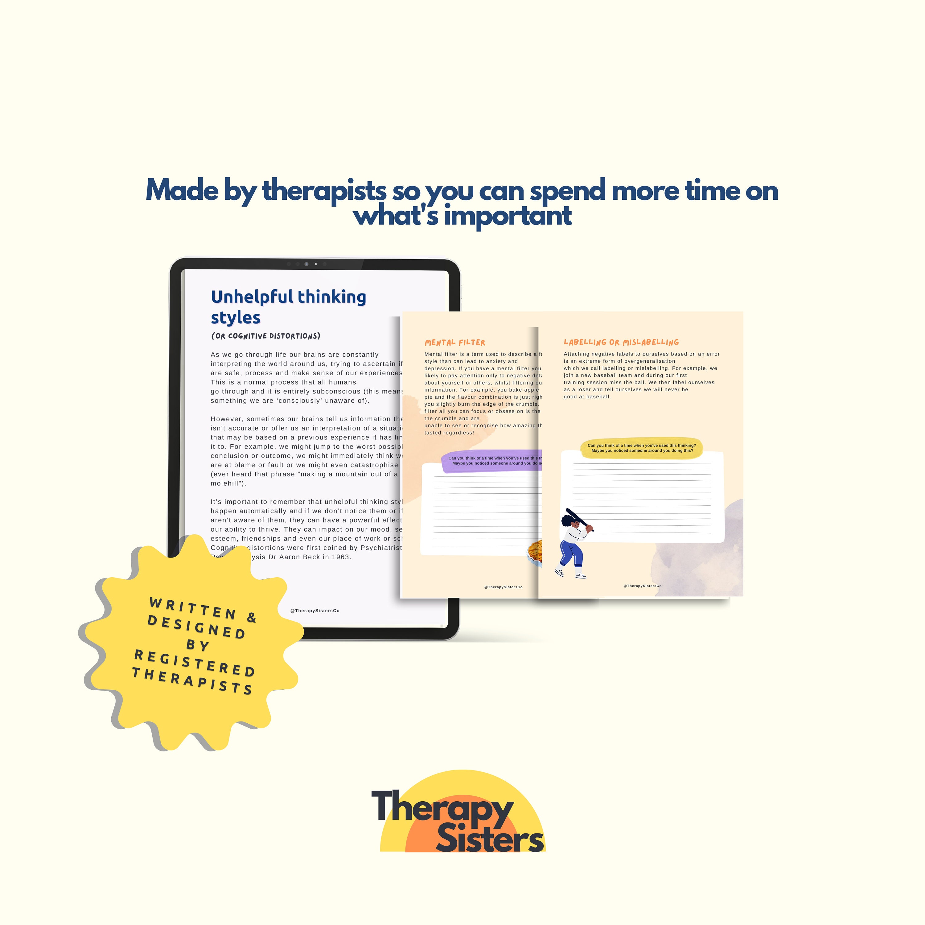 Cognitive Distortions Worksheets Process Unhelpful Thinking Styles ...
