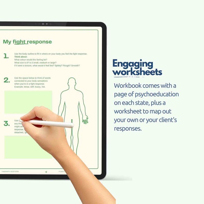 Adults Fight Flight Freeze Workbook | Polyvagal Theory Nervous System ...