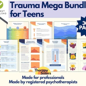 Trauma Mega Bundle Worksheets | Psychoeducation Trauma Journal PTSD Printable IFS Anxiety Workbook Anger Management DBT Therapy Polyvagal