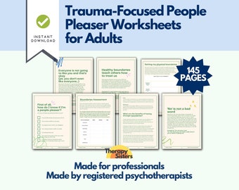 People Pleasing Worksheets | Psychologist Resource Therapist Tools Trauma Therapy PTSD Counselor Worksheets Trauma Focused Psychotherapist