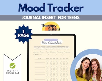 Digital Mood Tracker | Daily Mood Tracker | Mood Journal | Mood Chart | Feelings / Emotion Tracker | Mood Log | Self Care Journal | CBT