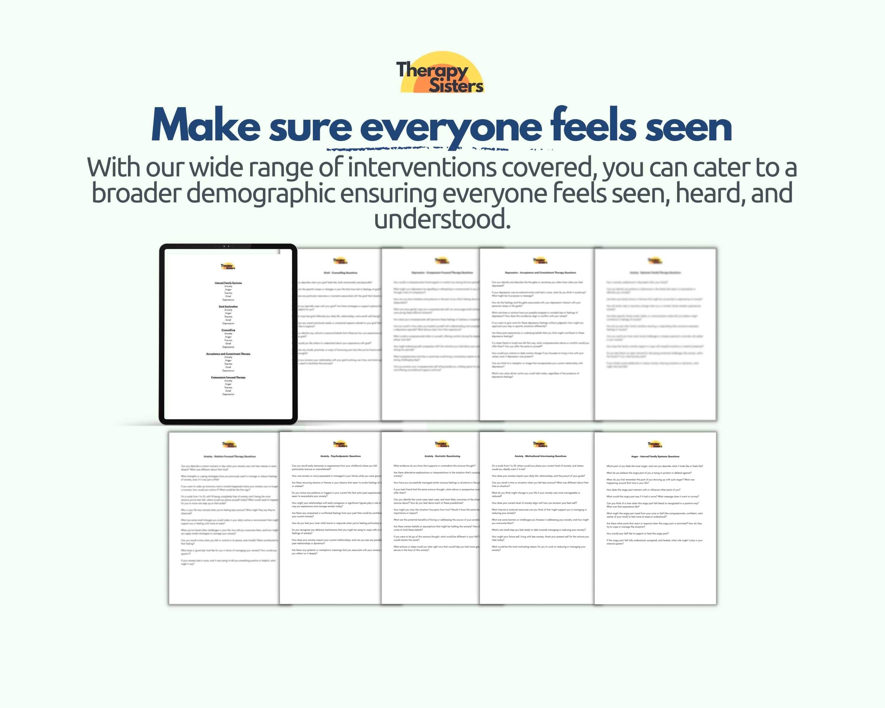 Therapist Resource Bundle 500 Therapy Questions 200 SMART Goals for ...