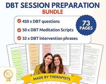 DBT Cheat Sheets Resource Bundle | DBT Interventions Wise Mind Therapy Interventions Therapy Cheat Sheet Phrases CBT Counselor Social Worker