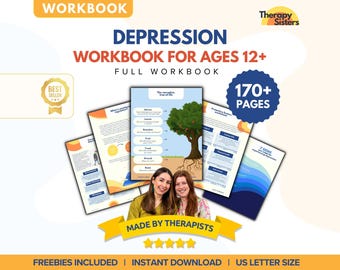 Quaderno di lavoro/diario sulla depressione, tecniche di coping CBT, DBT, foglio di lavoro per il monitoraggio dei sintomi della depressione a spirale, crescita della salute mentale, consulente scolastico IFS