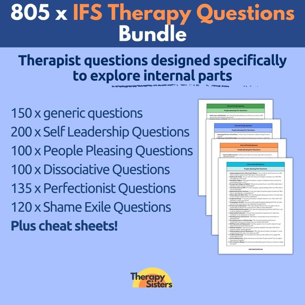 805 questions sur la thérapie IFS | Interventions de thérapie familiale interne Phrases sur l'aide-mémoire pour la thérapie Questions du conseiller ACT Objectif du traitement