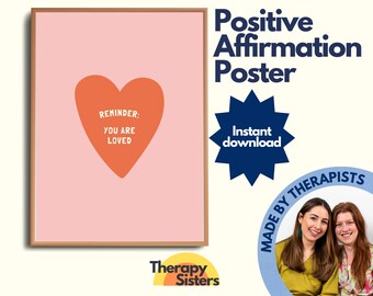Positive Affirmation Poster | Growth Mindset vs Fixed Mindset Therapy Office Decor CBT Poster Counselor Office Decor Calm Down Corner Poster