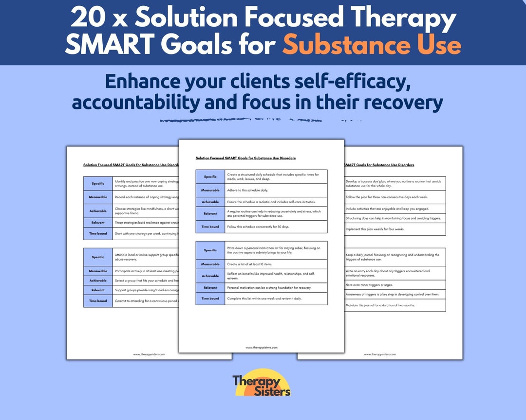 SFT SMART Goals for Addiction and Sobriety Treatment Planning Substance