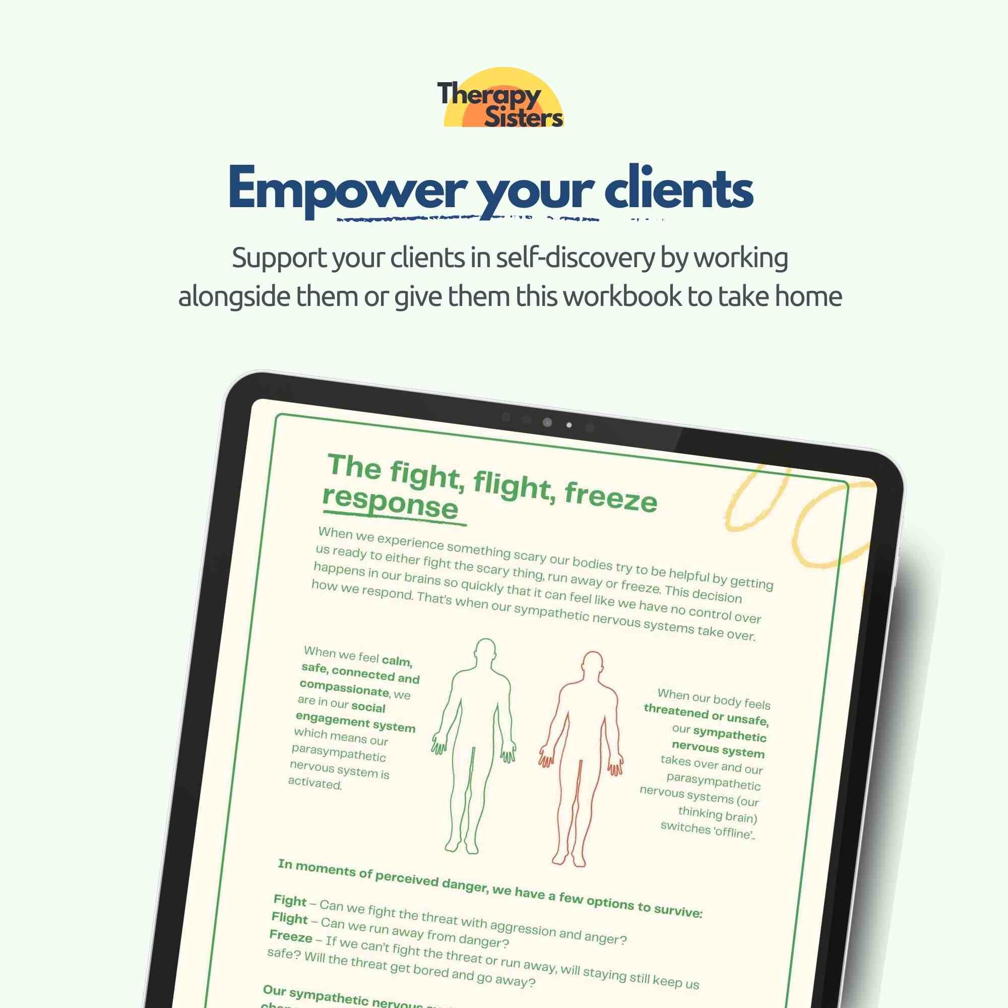 Adults Fight Flight Freeze Workbook | Polyvagal Theory Nervous System ...