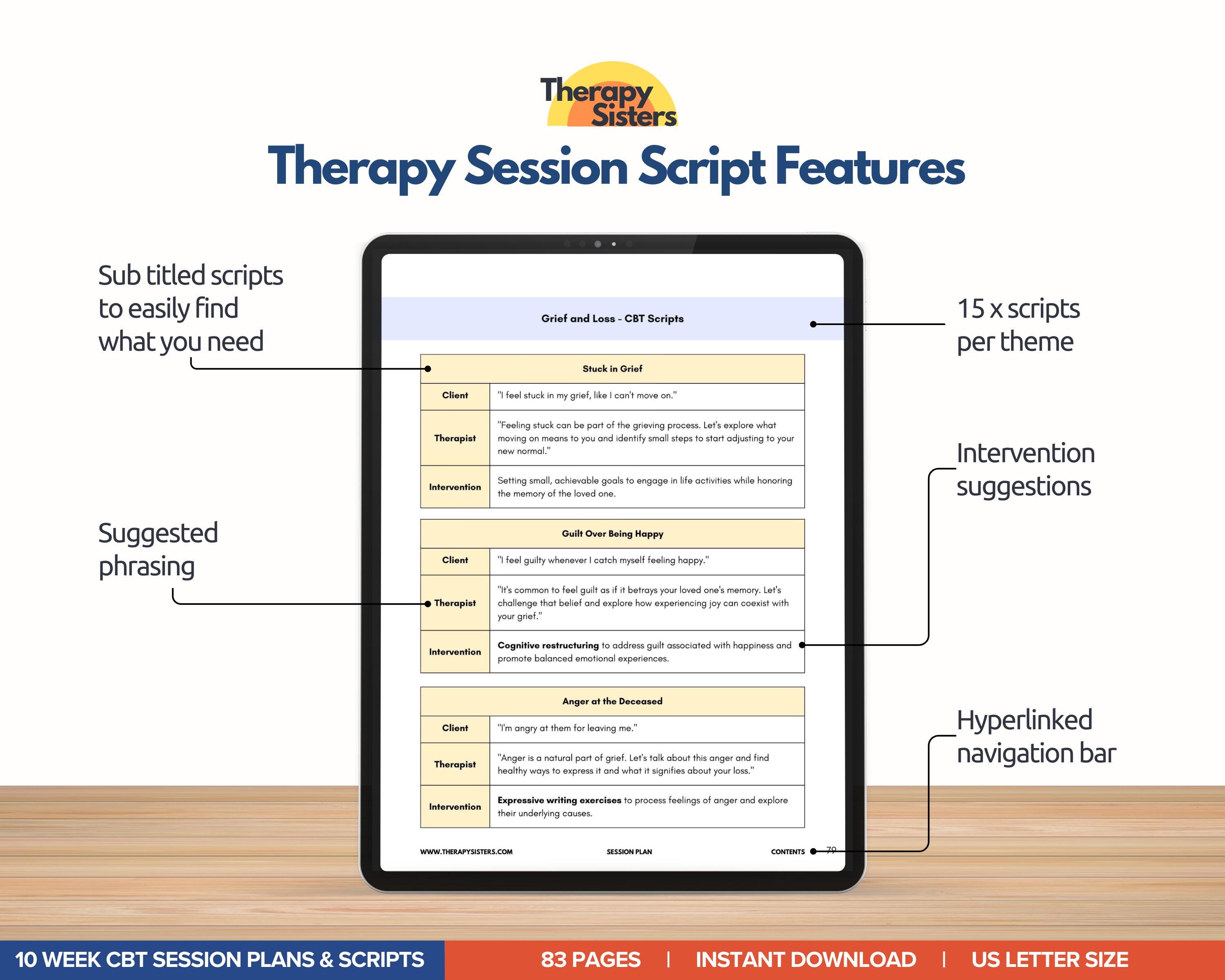 10 Week CBT Session Plans | CBT Activities Therapy Scripts Progress ...
