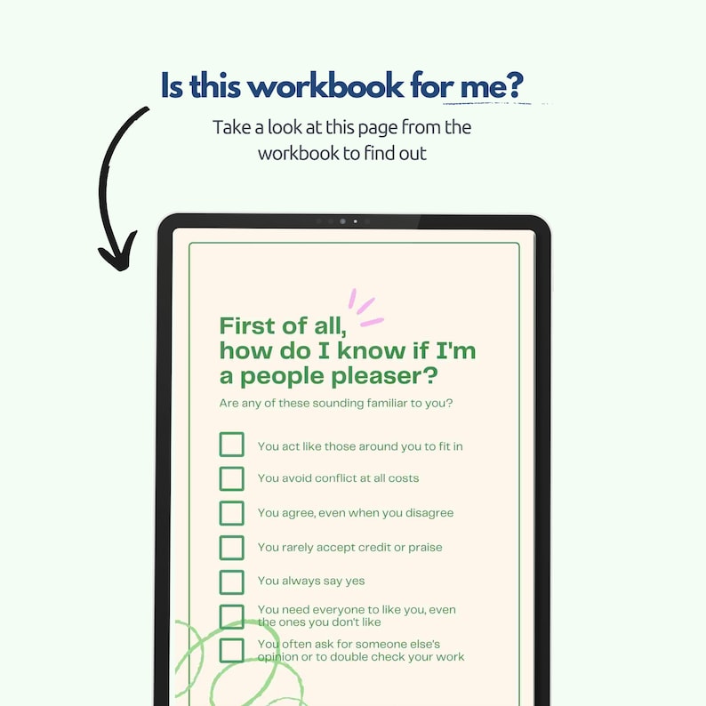 People Pleasing Workbook | Self Therapy Journaling Writing Prompts ...