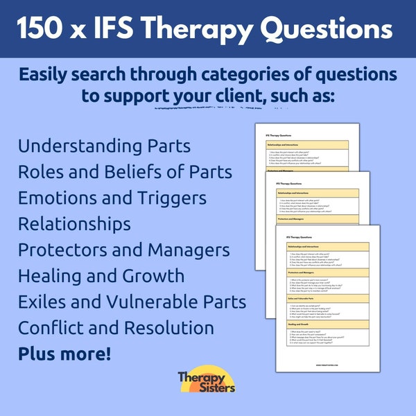 150 IFS Therapy Questions | Internal Family Systems Therapy Interventions Therapy Cheat Sheet Phrases ACT Counselor Questions Treatment Goal