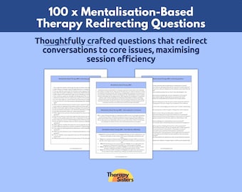 100 MBT Redirecting Therapy Questions | Mentalization Based Therapy Questions Therapy Cheat Sheet Phrases Therapy Counselor Questions DBT