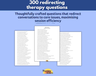 300 Redirecting Therapy Questions | Therapy Interventions Therapy Cheat Sheet Phrases Therapy Counselor Questions Conversation Starters