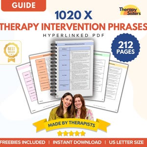 1020 x Therapy Intervention Phrases | HIPAA Compliant Progress Notes Therapy Cheat Sheet Phrases Counseling Resources Therapy Resources
